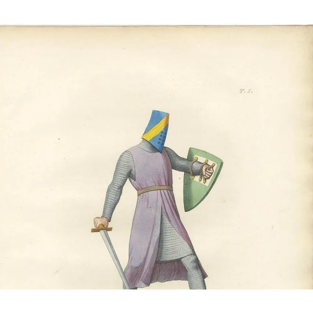 Medieval Knight in Chainmail, 1845, Paper For Sale - Image 3 of 13