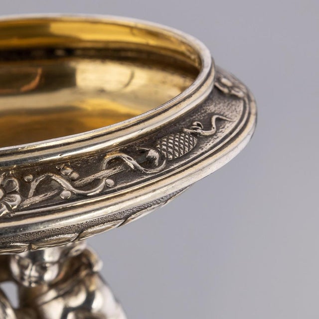 19th Century Victorian Silver & Glass Figural Salts from Elkington, 1896, Set of 2 For Sale - Image 13 of 18