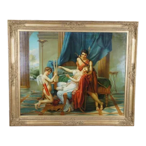 Sappho and Phaon Contemporary School Oil Painting After Jacques-Louis David 72"