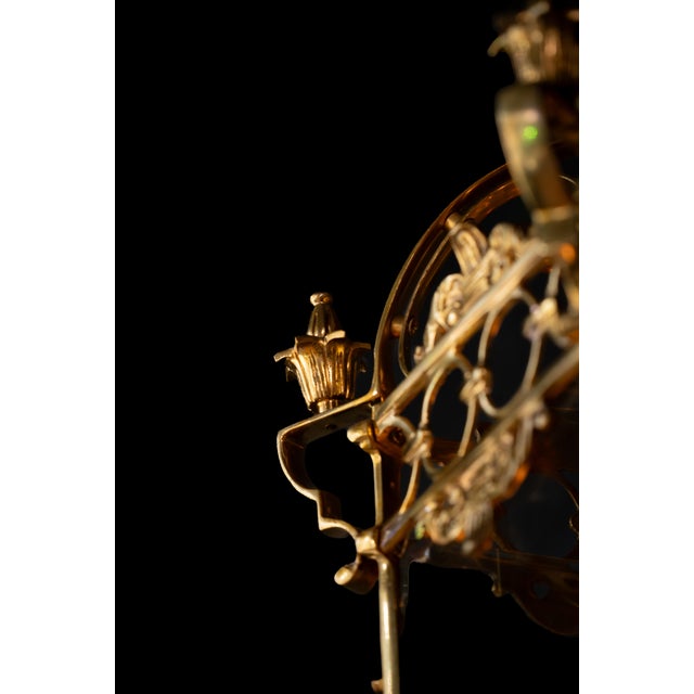Metal Classical Lantern Brass Glass Gold Pendant Lighting Lanterne For Sale - Image 7 of 9