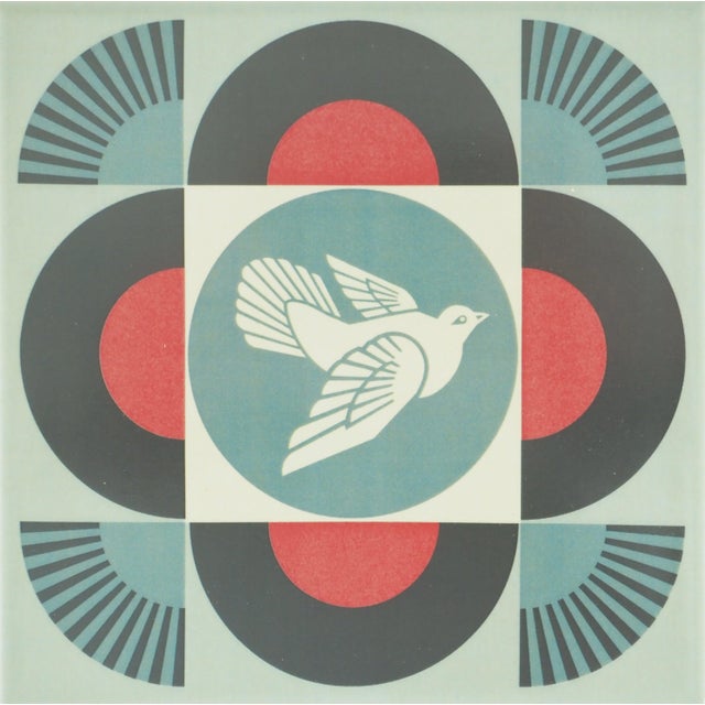 Shepard Fairey, Geometric Dove (Black), Digital Print on Ceramic For Sale - Image 4 of 4