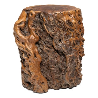 Chinese Burlwood Side Table For Sale