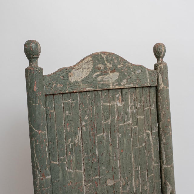 Farmhouse Late 19th Century Hand-Carved & Painted Curule Armchair in Burled Wood Style For Sale - Image 3 of 15