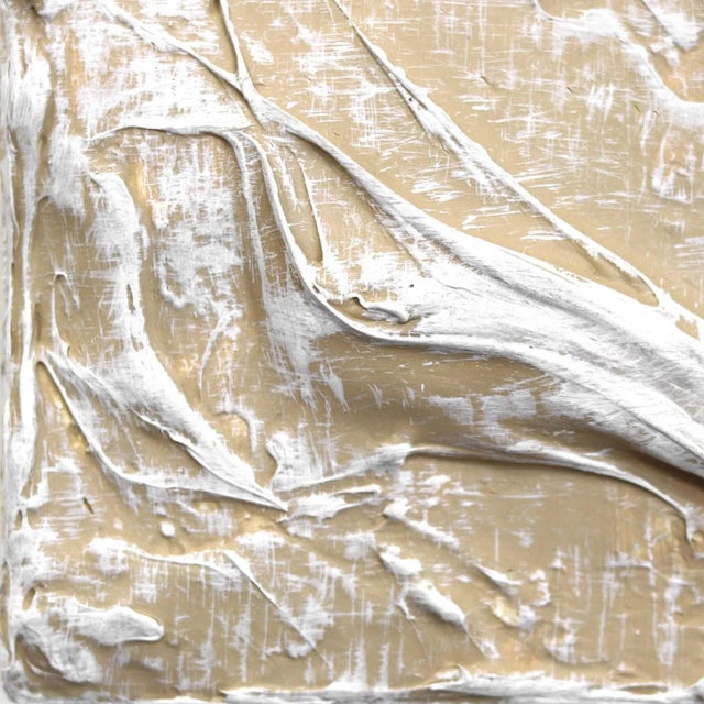 "Forces of Nature 7" Original Textural Impasto Earth Tone Beige White Artwork by Len Klikunas For Sale - Image 4 of 11