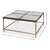 Modern Square Cocktail Table in Aged Brass and Cast Glass For Sale - Image 12 of 12