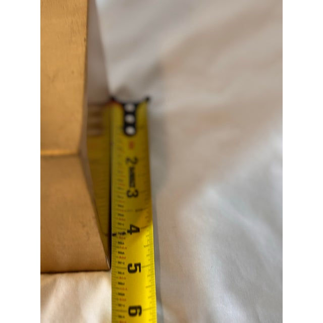 Modern Gilded Winged Male Figure Sculpture on Gold Cube Base – 21” Tall For Sale In Austin - Image 6 of 11