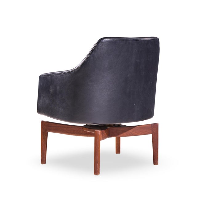 Jens Risom Mid Century Walnut Swivel Chairs - Pair For Sale - Image 9 of 12