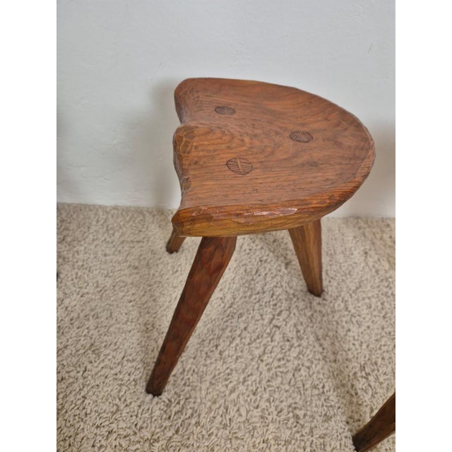 Rustic Stools in the style of Jean Touret, 1950s, Set of 4 For Sale - Image 17 of 18