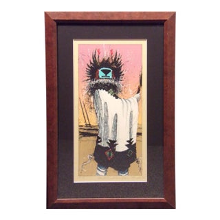 Larry Fodor "Crow Mother Kachina II" Framed Hand Signed Limited Edition Lithograph For Sale