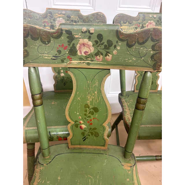 English Set of 6 19th Century Hitchcock Style Chairs For Sale - Image 3 of 6