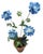 Rustic Hand-Crafted Metal Blue Botanical Arrangement in Aged Terracotta Pot For Sale - Image 3 of 12