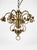 Hollywood Regency Vintage Solid Brass and Porcelain Chandelier Six Arm Light Fixture Hollywood Regency For Sale - Image 3 of 6