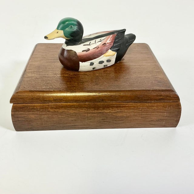 1980s Vintage Arts & Crafts Adirondack Rustic Duck Playing Card Box - 2 Decks Included For Sale - Image 9 of 11
