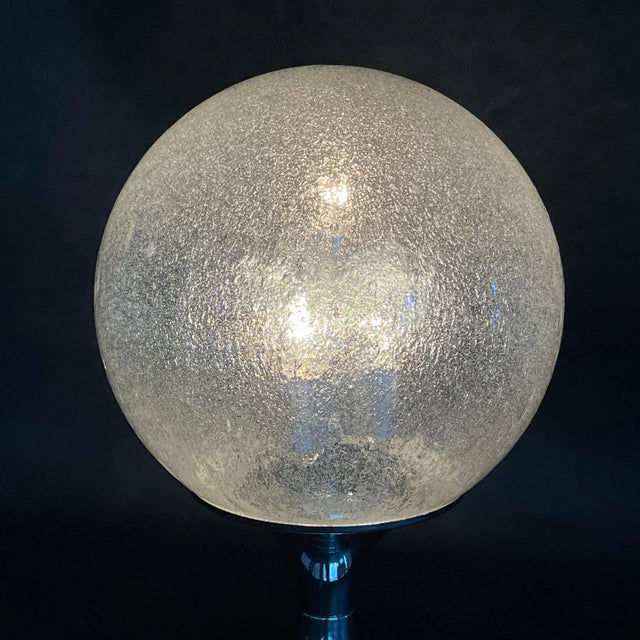 Silver Glass Ball Table Lamp from Doria Leuchten Germany, 1960s For Sale - Image 8 of 9