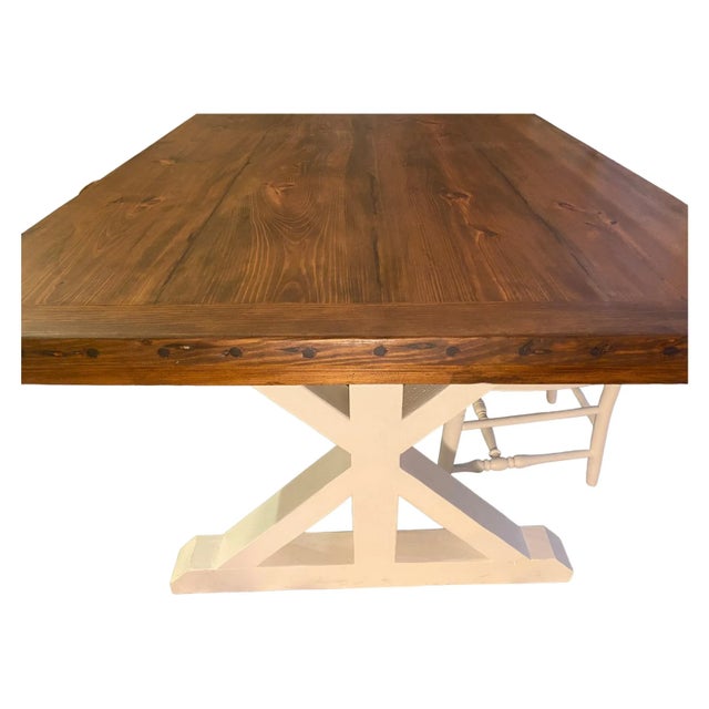 Farmhouse Table - Materials From 1870, Table Built in 2022 For Sale - Image 10 of 12