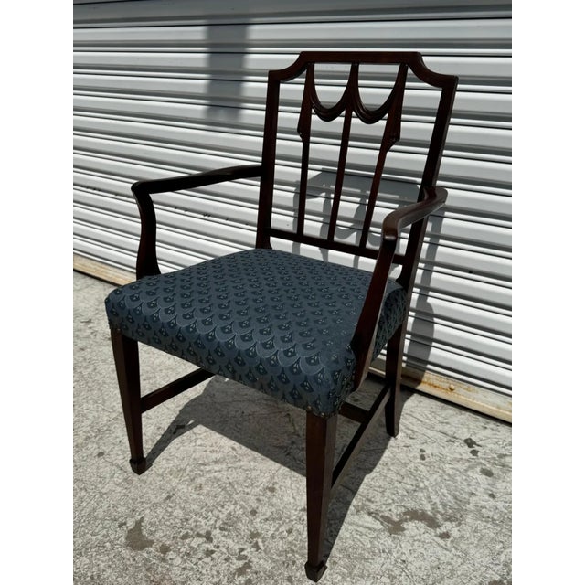 Early 20th Century Early 20th Century Duncan Phyfe Mahogany Lincoln Drape Armchair For Sale - Image 5 of 5