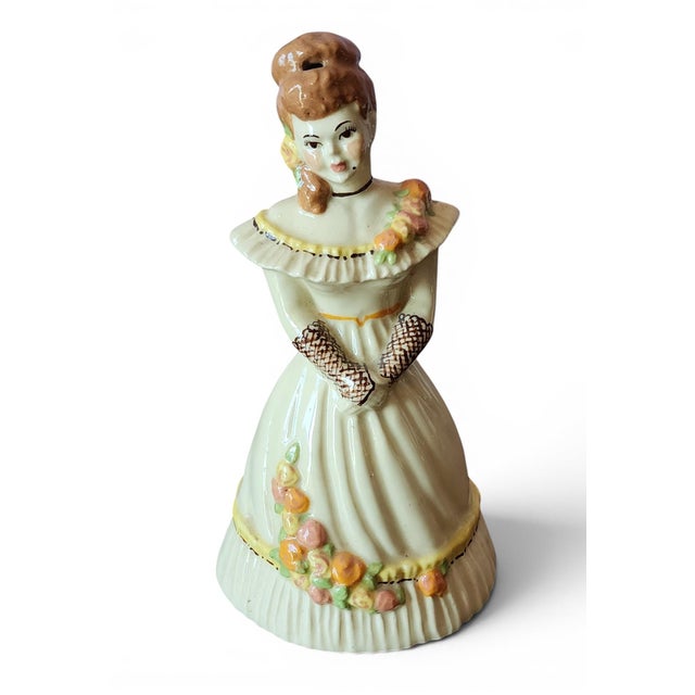 Traditional Vintage 1947 Porcelain "Lillibelle" Figurine Bell ~ Ceramic Arts Studio ~ No Clapper For Sale - Image 3 of 4