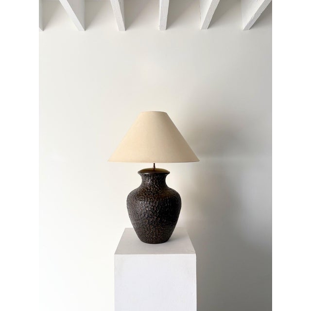 Large Vintage Pottery Table Lamp, 1970s For Sale - Image 6 of 12