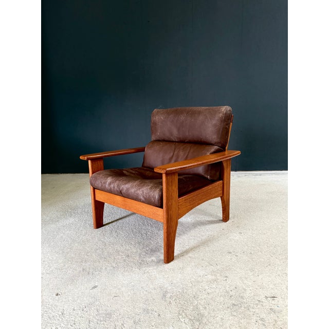 Mid-Century Modern Lounge Chairs in Leather and Teak, 1960s, Set of 2 For Sale - Image 12 of 18