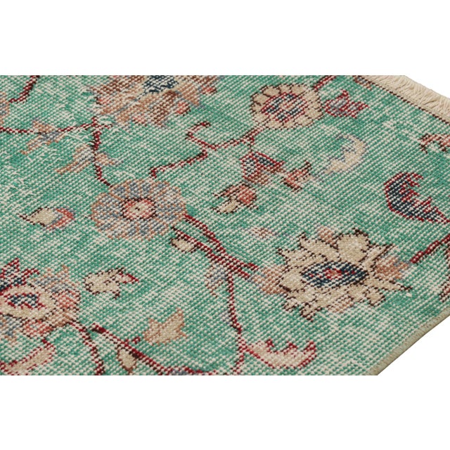 Vintage Zeki Müren Rug in Blue, With Colorful Floral Patterns From Rug & Kilim For Sale In New York - Image 6 of 8