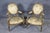 1910s Pair Louis XVI Gilt Frame Upholstered Armchairs For Sale - Image 5 of 12