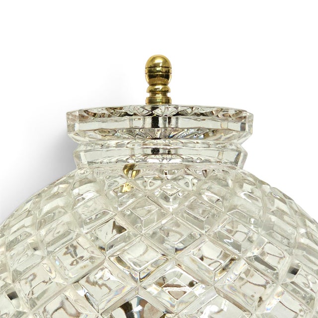 1950s–1960s Cut Crystal Boudoir Table Lamp With Matching Glass Shade For Sale - Image 4 of 13
