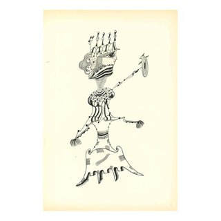 Bruno Capacci, Composition of Diodora, Lithograph, 1950 For Sale