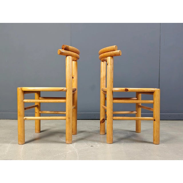 Brown Vintage Dining Chairs in Pine, 1980s, Set of 6 For Sale - Image 8 of 18