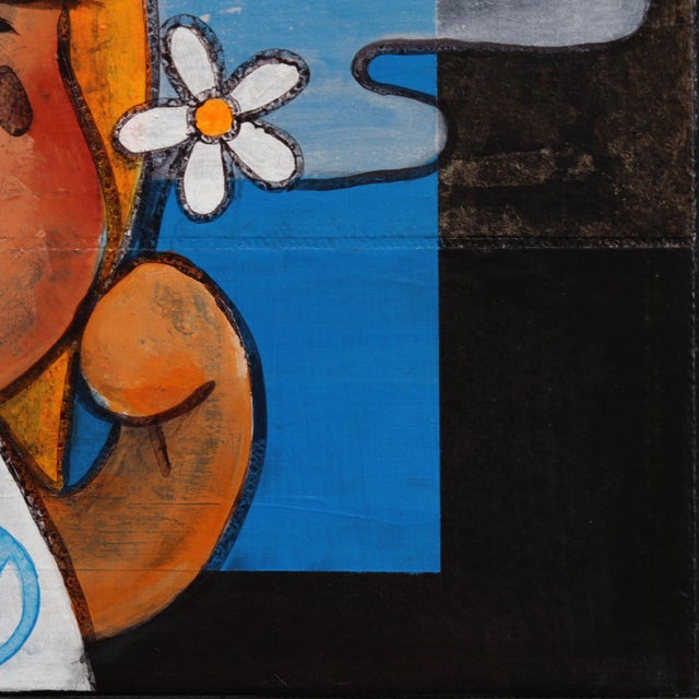 Flower Power - Original Contemporary Floral Figurative Mixed Media Painting on Canvas by Melanie Tiongson For Sale In Los Angeles - Image 6 of 9