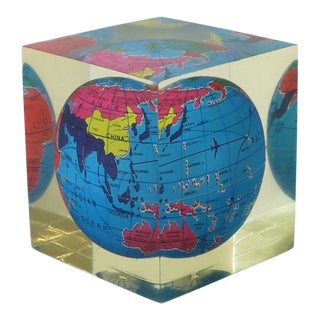 Modern Acrylic Encased World Globe