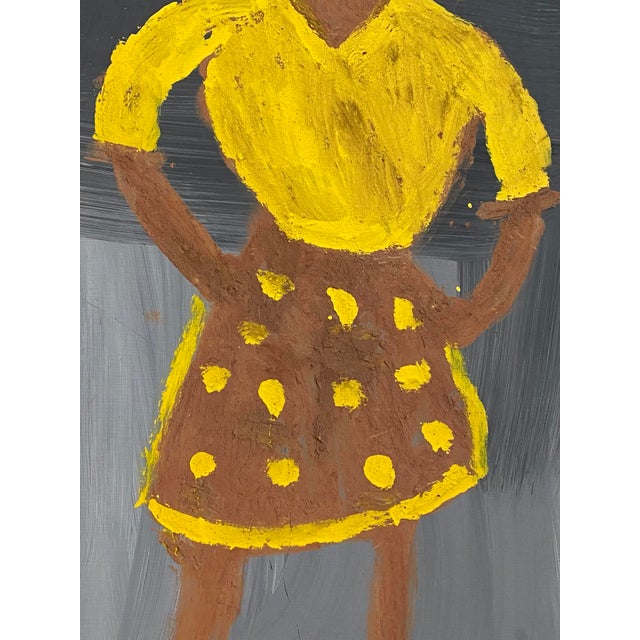 1990s Jimmy Lee Sudduth Painting “Farmers Wife” Self Taught Art Vintage, Framed For Sale - Image 6 of 12