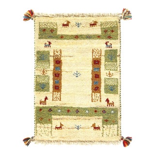 Pasargad DC Rust and Beige Gabbeh Lori Baft Scatter Rug For Sale