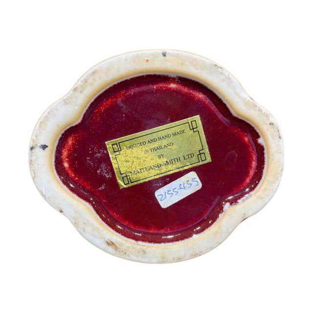 Pair of Maitland-Smith Oxblood Red Glazed Decorative Vases For Sale - Image 9 of 9