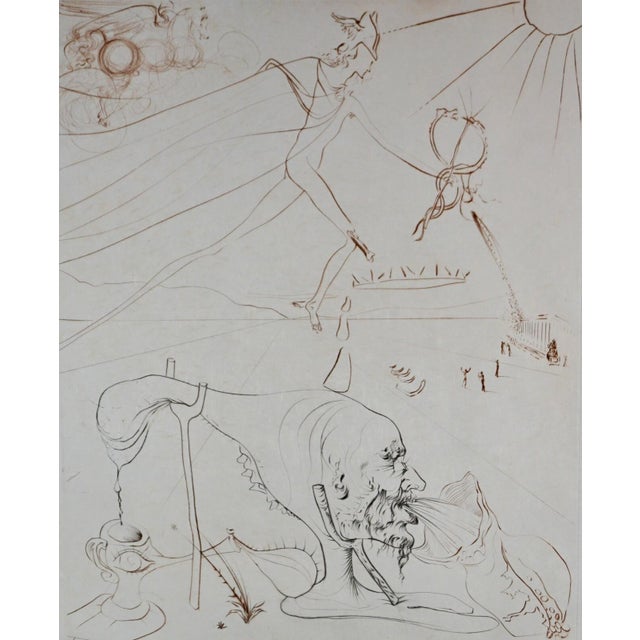 Surrealism 1970s Dali l'Alchimie Hand Signed & Numbered Low Edition Etching Surrealism Art For Sale - Image 3 of 5