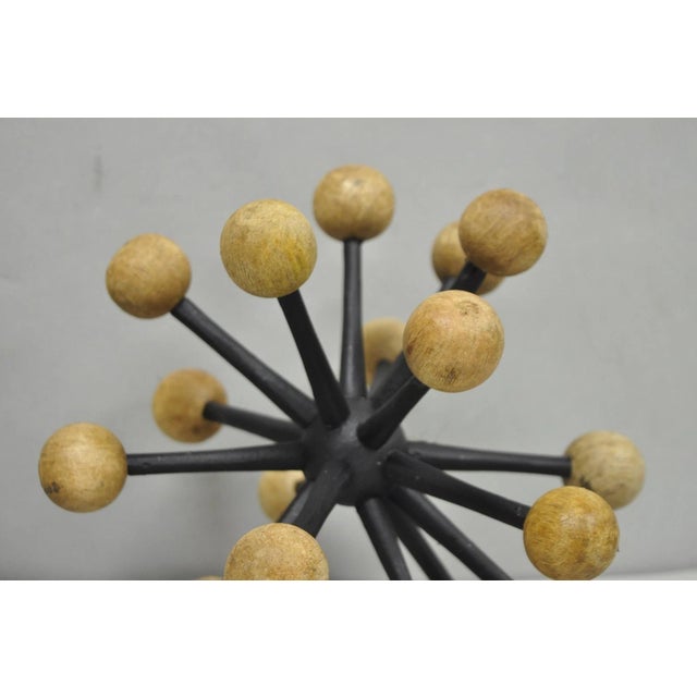 Contemporary Modern Wood & Metal "Jax" Abstract Table Decor - A Pair For Sale - Image 4 of 11