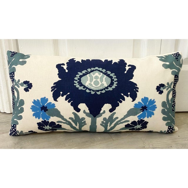 Custom Quadrille Henriot Lumbar Pillow For Sale - Image 4 of 5