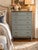 Vintage Solid Wood 5-Drawer Tallboy Dresser in Custom Blue Chateau For Sale - Image 13 of 13