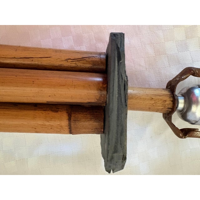 1950s Mid-Century Modern Bamboo and Slate Lamp For Sale - Image 13 of 18