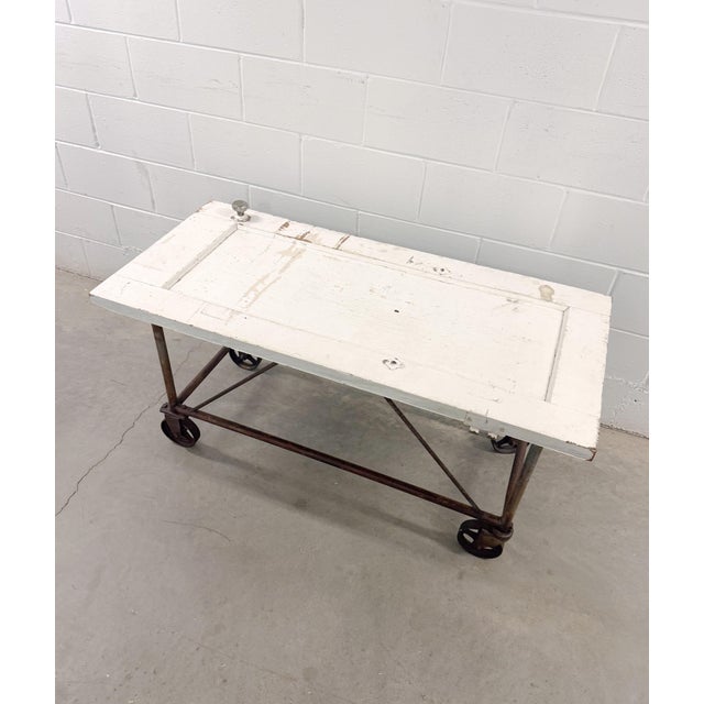Mid 20th Century Primitive Industrial Work Bench Style Coffee Table ...