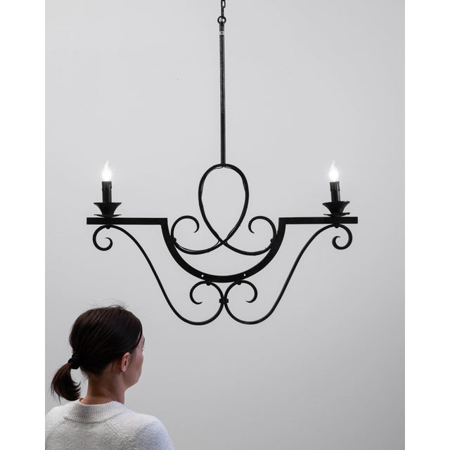 1900s French Metal Chandelier For Sale - Image 4 of 18