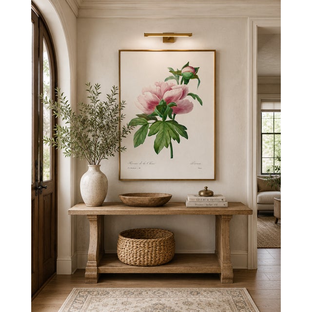 Paper Peony by Pierre-Joseph Redouté, Vintage Botanical Art Print, 16" X 20" For Sale - Image 7 of 8