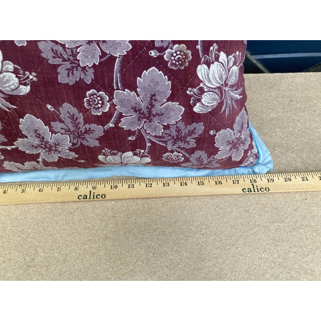 2020s Aubergine Toile Textile Throw Pillow For Sale - Image 5 of 6