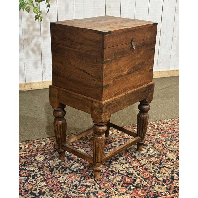Nautical Teak Bottle Chest on a Stand For Sale - Image 3 of 13