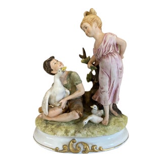 Late 20th Century Boy and Girl Porcelain Figurine For Sale