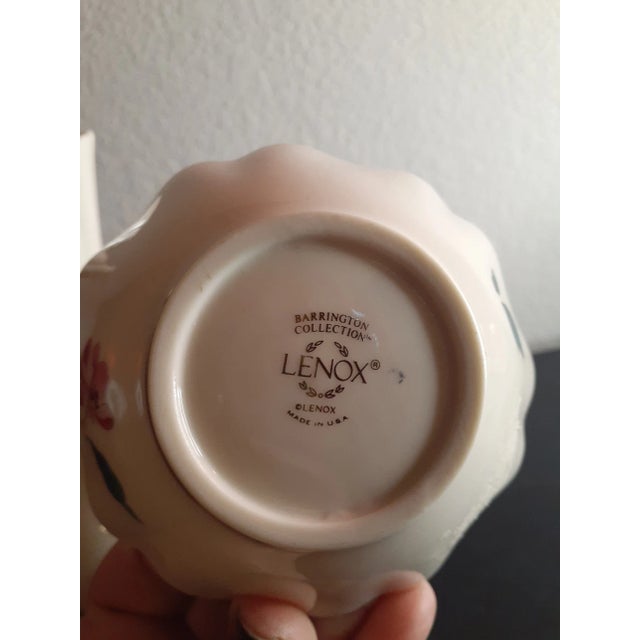 American 1960s Lenox Porcelain Floral Vase & Bowl Set of 2 For Sale - Image 3 of 7
