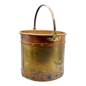 Antique English Copper & Brass Jardiniere Bucket