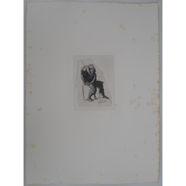 Auguste Rodin (1840-1917) (after) Tender Kiss, 1897 Photogravure reworked using drypoint (Goupil Workshop) and enhanced...