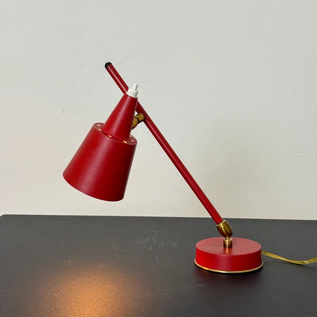 Vintage Red Table Lamp from Stilux Milano, 1950s For Sale - Image 12 of 14