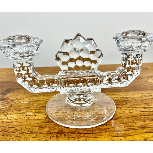 1960s Art Deco Fostoria “American” Double Candle Holders, a Pair Chairish
