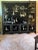 Chinese Black Lacquer and Carved Inlaid Hard Stone Four Panel Screen. Figures in a Landscape. Gilded Painted Flowers on the Back. Scholars Rock. For Sale - Image 11 of 12
